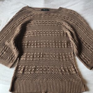 Urban Outfitters Brown Crew Neck Sweater with Textured Knit